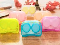 Wholesale 50psets Freeshipping in kits Companion box with Hanging hole contact lens box Eyeglasses Case Dressing case