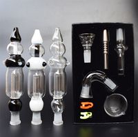 Wholesale Newest popular mm Nectar Collector Kit with Titanium Tip Glass Bowl glass water pipes oil rigs recycler glass bongs Travel Mini Bongs