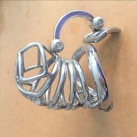 Wholesale Unique Fashion Male Chastity Belt Stainless New Design Steel Chastity Cage Metal Penis Lock With Adjustable Testicular Separated Hook Device