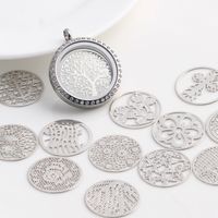 Wholesale 20PC Mixed Design Round Window Plate Charms Silver Floating Plates for mm Glass Charms Locket