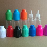 Wholesale Empty E liquid Bottle ml PE PET Plastic dropper bottles with Child Proof caps and Long Thin Tip for Electronic Cigarette FedEx Free