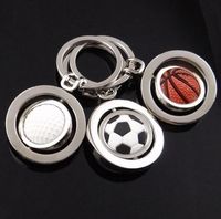 Wholesale New rotating golf basketball soccer key chain key ring commemorative gift gift customization KR029 Keychains mix order pieces a