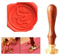 Wholesale Clear stamps Custom Vintage Dragon Personalized Picture Letter Logo Wedding Invitation Wax Seal Stamp Rosewood Handle Set