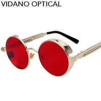 Wholesale Vidano Optical Round Metal Sunglasses Steampunk Men Women New Fashion Glasses Luxury Designer Retro Vintage Sunglasses UV400
