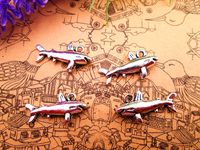 Wholesale 45pcs shark charms Antique Tibetan silver fish shark charms pendants x13mm