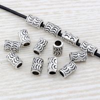 Wholesale 200pc Antique silver Zinc Alloy Crescent Tube Spacer Bead For Jewelry Making Bracelet Necklace DIY Accessories x10mm D15