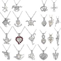 Wholesale 18kgp love wish pearl gem beads locket cages lovely DIY charm pendant mountings can mix different styles