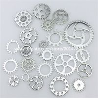 Wholesale 20669 Mixed Vintage Silver Alloy Whell Gear Pendant Craft Jewelry Findings
