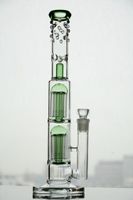 Wholesale New High quality glass bongs shisha with double arm tree percs water pipe hookahs oil rigs with mm joint