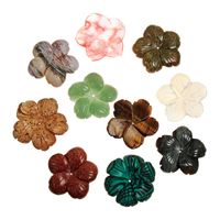 Wholesale Charm Vintage Lady Multi style Nature Crystal Snowflake Mixed Color Jasper Agate Jade Drilled Hole Flower Pendant Jewelry for Women New Year