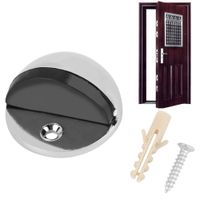 Wholesale Door Stopper APS Zinc alloy Satin Chrome Half Moon Wood Door Holder mm Dia Casting Floor mounted Door Stops