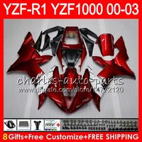 Wholesale 8Gift Color Body For YAMAHA YZF1000 YZFR1 red black YZF R1000 HM9 YZF R YZF R1 YZF R1 Fairing