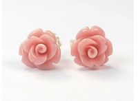 Wholesale Fashion Exquisite Jewelry Coral pink Silver Stud Earrings