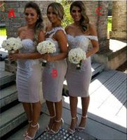 Wholesale Sheath Short Bridesmaid Dresses with Lace Top New Fashion Tea Length Maid of Honor Gowns Formal Wedding Guest Dresses Custom