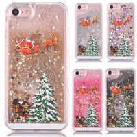 Wholesale Glitter Christmas Tree Quicksand Liquid Phone Case For Iphone s plus plus Samsung S6 S7