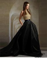 Wholesale 2016 New Arrival Long Evening Dress Gold Sequin Glitter Black High Neck Women Formal Dress Women Gown WH433