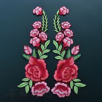 Wholesale Beautiful Rose Flower Floral Collar Sew Patch Applique Badge Embroidered Bust Dress Handmade Craft Ornament Fabric Sticker SK79