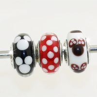 Wholesale Hot S925 Sterling Silver Thread Murano Glass Beads Fit European Pandora Style charm Bracelets Necklaces