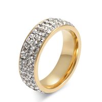 Wholesale Fashion Full Crystal Finger Ring Titanium Steel Ring Women Men Jewelry Gifts Engagement Wedding Party Couple Rings