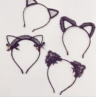 Wholesale Korean cute lace cat ear hoop rabbit ear hair trim lace lace festival party headband