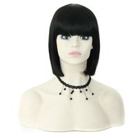 Wholesale Synthetic Bob Wigs With Hair Bang Black Ombre Color inch Heat Resistant Synthetic Hair Wigs Occident Popluar Styple