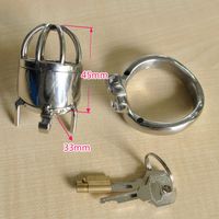 Wholesale New design Stainless Steel Super Small Male Chastity Device Short Latest Stainless Steel Cock Penis Cage For Men BDSM
