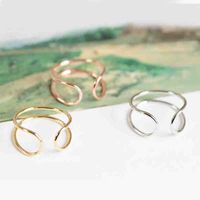 Wholesale Factory Price New Fashion Letter U Line Shaped Simple Cute Rings For Women Girl Can Mix Color EFR045
