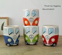 Wholesale NEW Camper Van Mug cartoon Ceramic cups Puckator coffer mugs gifts for kids porcelain cups for coffee Christmas gift lucky cup