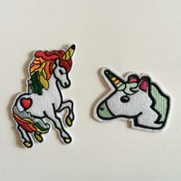 Wholesale Adult Unicorn Pajamas Costume Patches Fabric Embroidery Unicorn Clothes Patch Sew On Iron on Patch Appliques For Biker Jackets