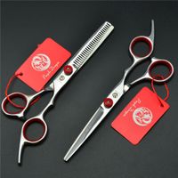 Wholesale Z1001 Purple Dragon Red TOP GRADE Hairdressing Scissors Factory Price Cutting Scissors Thinning Shears professional Human Hair Scissors