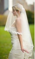 Wholesale Arrival Diamond New Veil Lace Appliques Edge Wedding Veil Bridal Accessories With Comb voile mariage