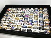 Wholesale box mix styles assorted stainless steel jewelry rings with a display tray box together