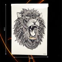Wholesale Large Animal Arm Tattoo Indian King Lion Head Design Waterproof Temporary Tattoo Stickers Men Body Back Art Tatoo Sleeve HHB