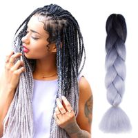 Wholesale Kanekalon Ombre Braiding hair synthetic Crochet braids twist inch g Ombre two tone Jumbo braid hair extensions more colors