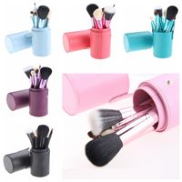 Wholesale Portable Women Makeup Foundation Eyeshadow Eyeliner Lip Brushes Container Tube Brushes Set with Box Cosmetic Brushes Kit