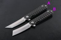 Wholesale Special Offer Flipper Knife Survival folding blade knifes D2 Satin Blades Black Steel handle EDC Pocket knives Ball Bearing Washer