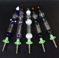 Wholesale High Quality Mini Nectar Collector kit with Titanium Tip Titanium Nail mm Inverted Nail Grade Concentrate Glass Pipes Glass Bongs