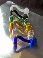 Wholesale S colored glass pot Hookah Accessories New Unique Oil Burner Glass Pipes Water Pipes Glass Pipe Oil Rigs Smoking with Dropper