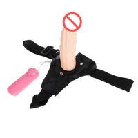 Wholesale Lesbian Strap on Dildo Ultra Elastic Harness Dildo Panties Wearing Penis with Vibrator Sex Toys for Couples