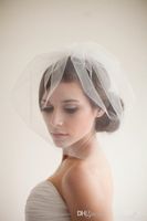 Wholesale Cheap New Short Mini Wedding Face Veil Simple Bridal Veil Hot Headwear Tulle Hair Accessories Headpiece