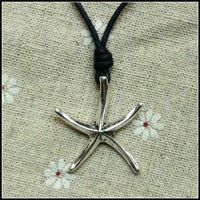 Wholesale Romantic Zinc Alloy Nautical Starfish Necklace with Adjustable MM Black Wax Cord Beachy Sealife Wedding Jewelry Gift T1009