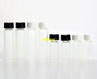 Wholesale 100pcs ml ML Essential Oil Bottles Small Matte clear Glass Sample Vials With orifice reducer cap lids