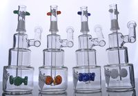 Wholesale Hitman Glass Bongs Classic Cake glass Pipe oil Rigs Water Pipes with colored tire perc mm male joint