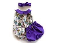 Wholesale Newborn fairy tale Clothes Baby Girl Summer Fantasy purple Outfit Romper Shorts Bow knot Headband Sunsuit Clothes