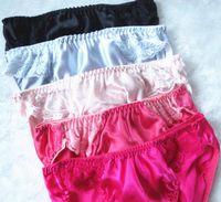 Wholesale 100 silk bikini panties Briefs Panties Sexy Lingerie Underwear Sexy Women s Pure Silk String Bikinis Panties panty