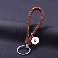Wholesale Hot Sale Top Popular Fashion Weave PU Leather Key Chains mm Snap Button Keychain Jewelry For Men Women Colors Key rings