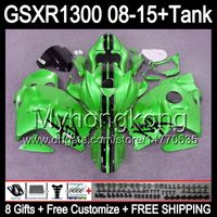 Wholesale 8gifts For SUZUKI Hayabusa GSXR1300 GSXR glossy green MY73 GSXR GSX R1300 Fairing TOP green Kit