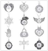 Wholesale Different Design Snap Pendant Necklaces Diy Snap Jewelry Interchangeable mm Chunk Fit Ginger Snaps Charm With Chain