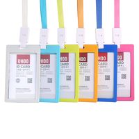 Wholesale Name Credit Card Holder Women Men Plastic Bank Cards with Neck Strap Bus ID holders candy colors Identity badge lanyard too many color
