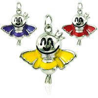 Wholesale Fashion Animal Charms Silver Plated Enamel Large Butterfly Pendants DIY Charms For Jewelry Making Accessories